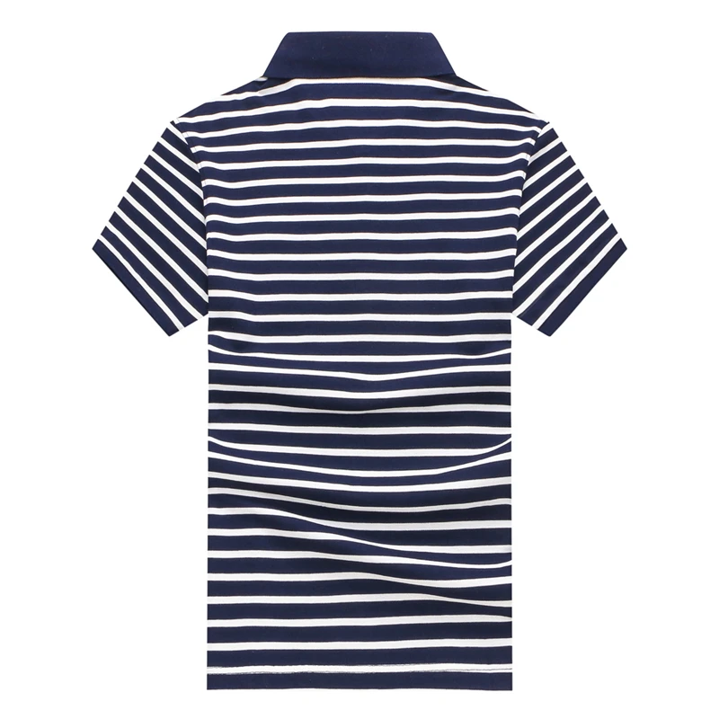 Мужская рубашка поло TACE & SHARK Повседневная в полоску с вышивкой 2018|casual polo shirt|brand