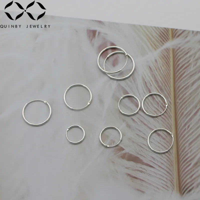 Серьги-кольца, 925 пробы, серебро, для женщин, минималистичные круглые серьги 8 мм, 10 мм, 12 мм, 14 мм, 16 мм, 18 мм, 20 мм, серьги-петли Z4
