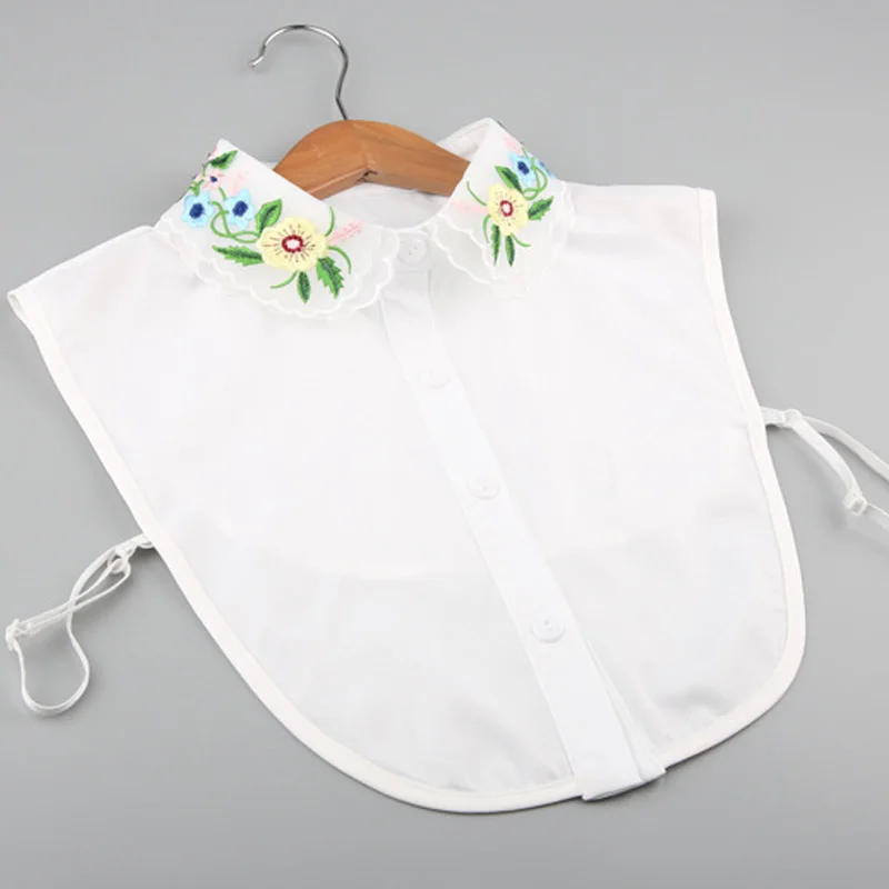 

Vintage fairy wild lace water soluble sweet sleeveless cotton fashion Fake collar shirt wild chiffon organza embroidery flower