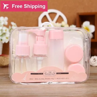 

7 Pcs/Set Portable Perfume Atomizer Lotion Face Wash Sponge Hydrating Spray Bottle Makeup Tools Travel Kits
