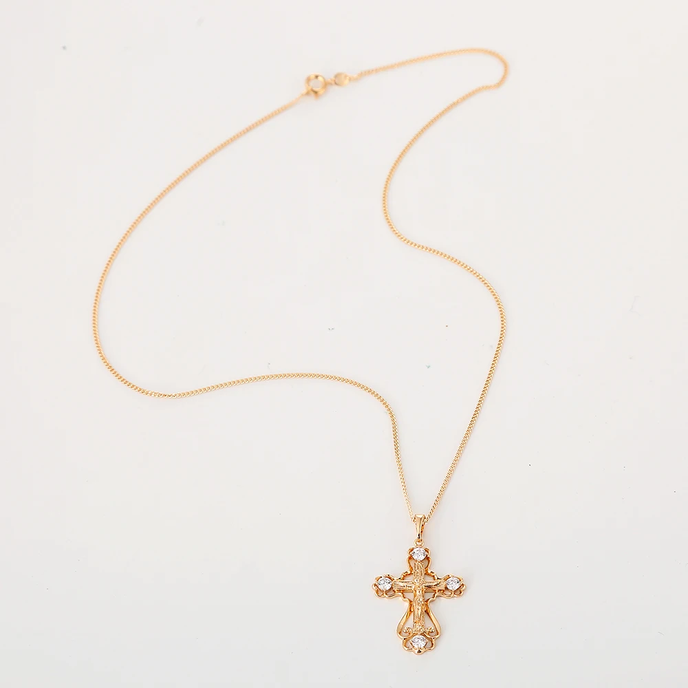 Gold Cross necklace, Jesus/Christianity Necklace, religion jewelryin