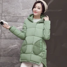 2016 Warm Coat Parkas For Women Winter Slim Hooded Thick Zipper Winter Coat Women Polyester Wadding Plus Size