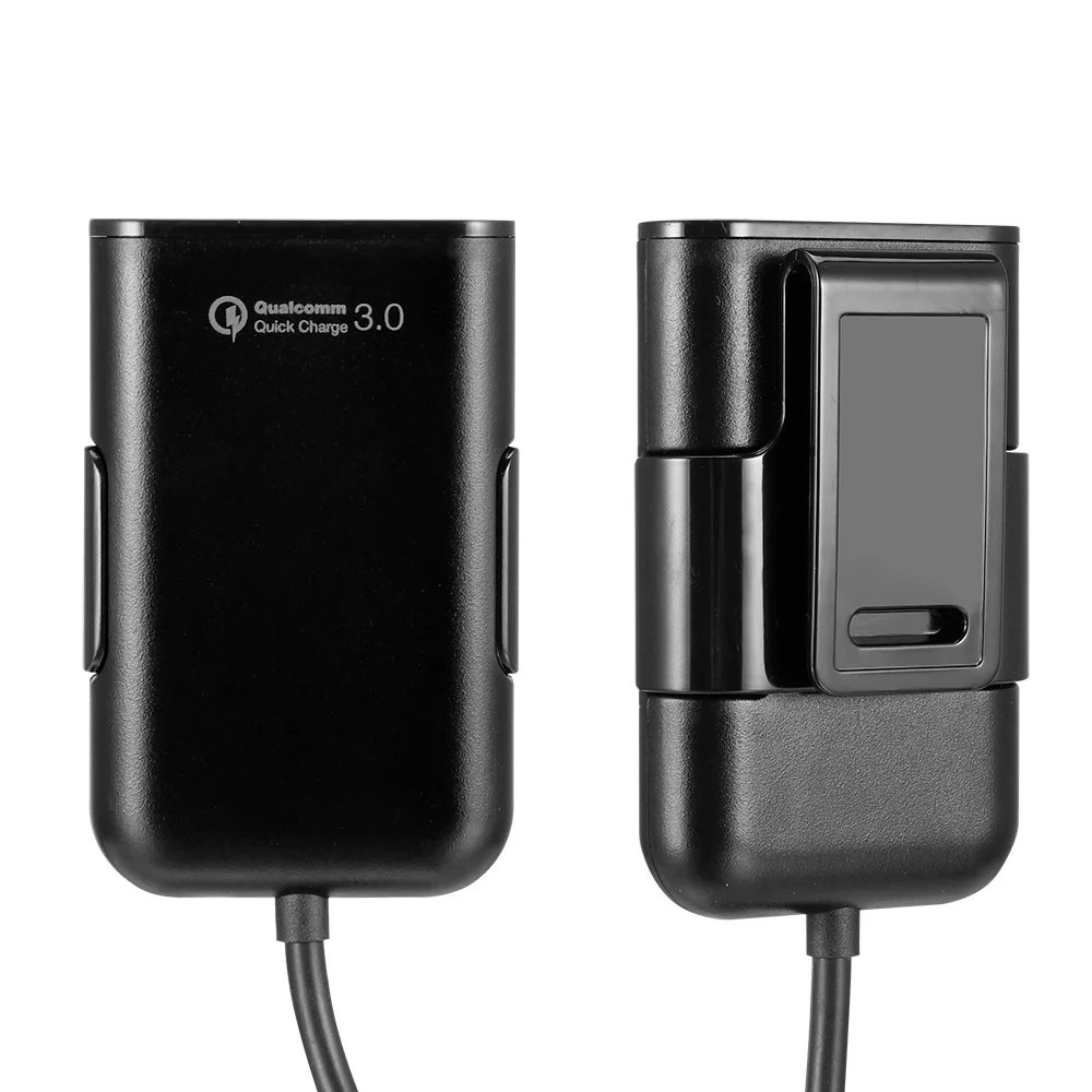 Автомобильное зарядное устройство Quick Charge 3,0, зарядный адаптер для телефона, концентратор, 4 порта, USB, удлиняющая пассажирская Зарядка для iPhone, samsung, huawei, Xiaomi