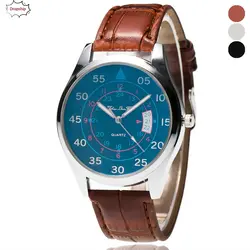 Для мужчин часы моды Для мужчин кожаный ремешок часы Спорт аналоговые кварцевые Дата наручные часы Бизнес часы DropShiping Dec17