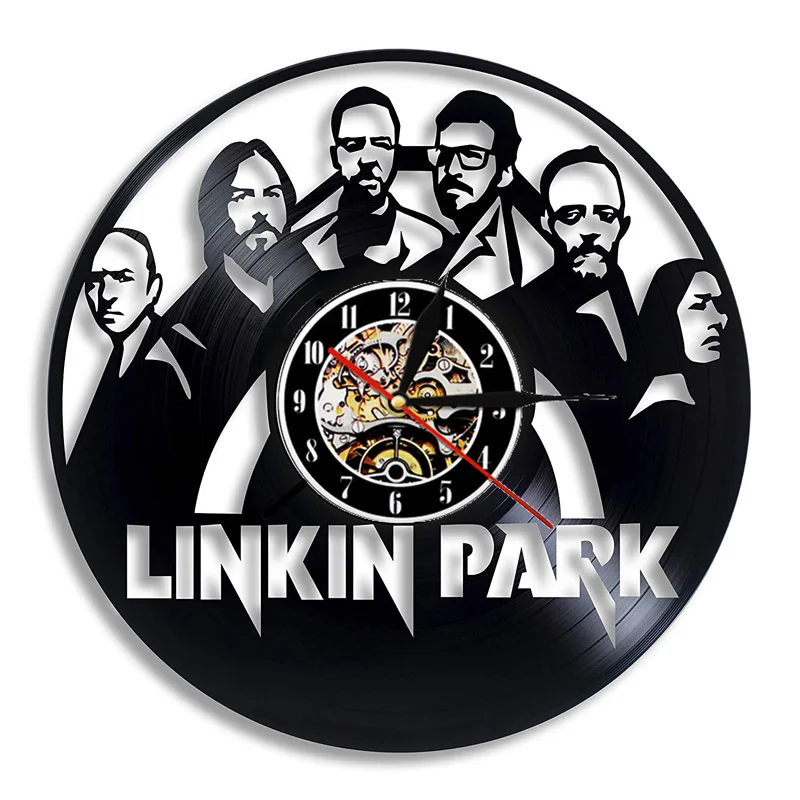 Linkin Park Виниловая пластинка настенные часы современный дизайн музыкальная тема рок-группа 3D Декоративные часы из винила настенные часы домашний декор 12"