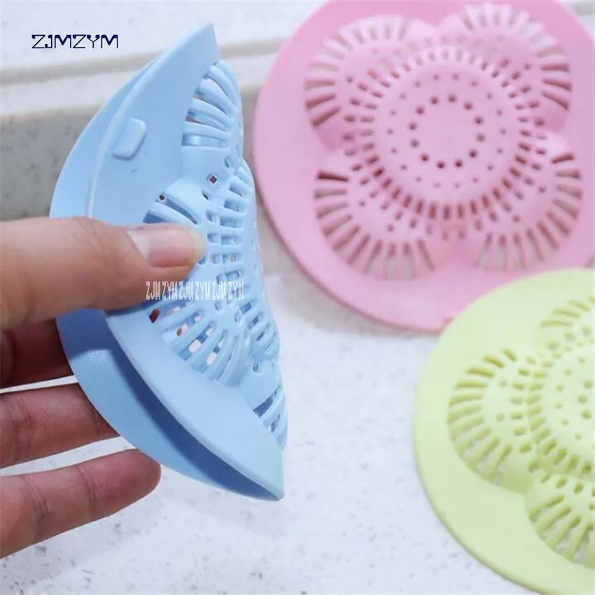 1pc Colorful Silicone Kitchen Cleaner Sink Filter Sewer Drain Hair Colanders & Strainers Filter Bathroom Sink blue/green/pink