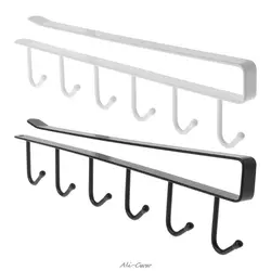 Мульти-функциональная вешалка Железный 6-крючки стеллаж для хранения Органайзер для гардероба вешалка для вывешивания на шкаф полка с