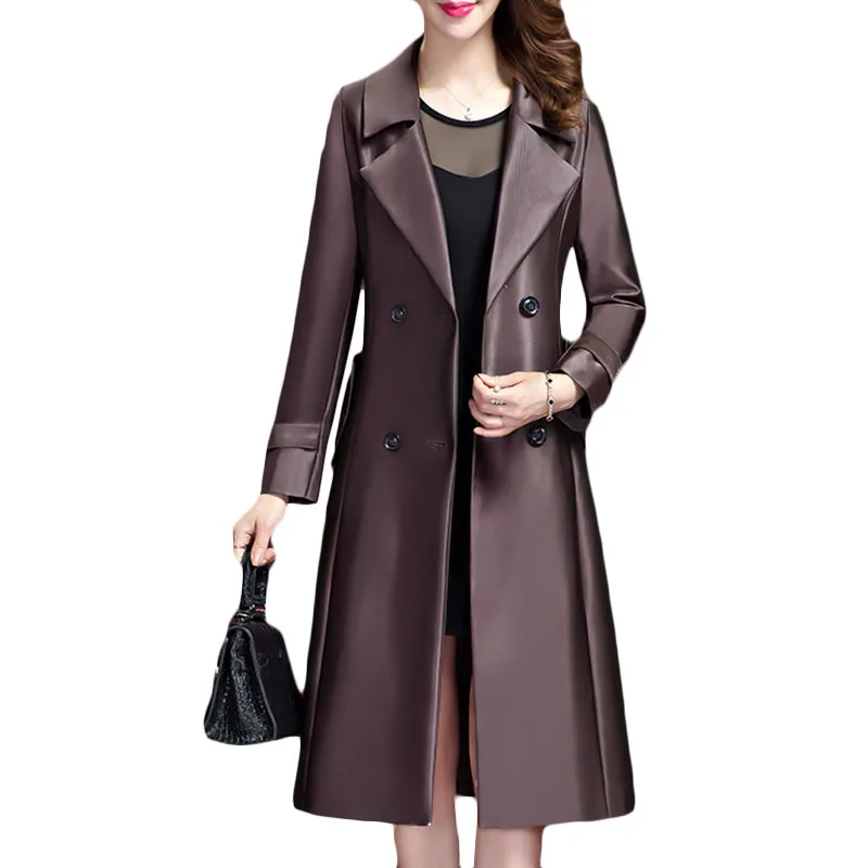 

2019 Spring Autumn New Plus size Windbreaker coat Women Fashion Long Section Slim Women's Trench coat Casual Overcoat 5XL e053