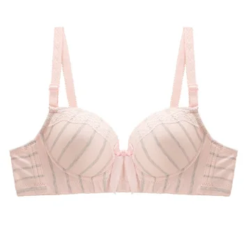 

PAERLAN Sexy seamless bra gathered adjustable underwear Women's rear buckle three rows closed cotton back super push bra