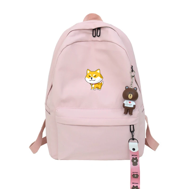 

Shiba Inu Husky Nylon Women Backpack Water-resist Laptop Shoulder Bag College Travel Bagpack for Girl Daypack Mochila Feminina