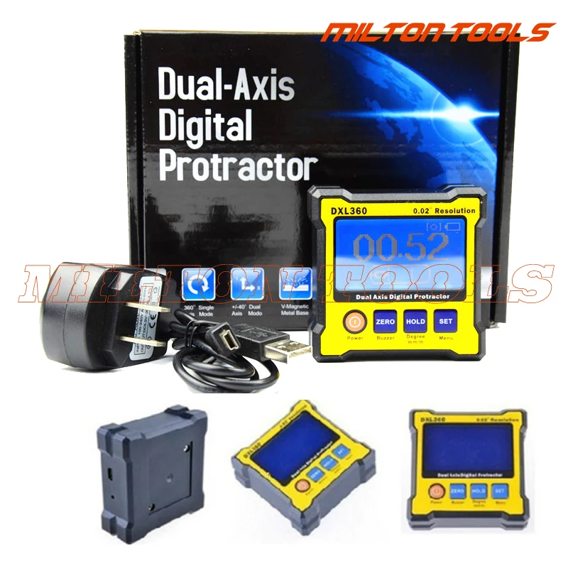 

Digital Protractor Inclinometer DXL360 Dual Axis Level measure box Angle ruler Elevation meter