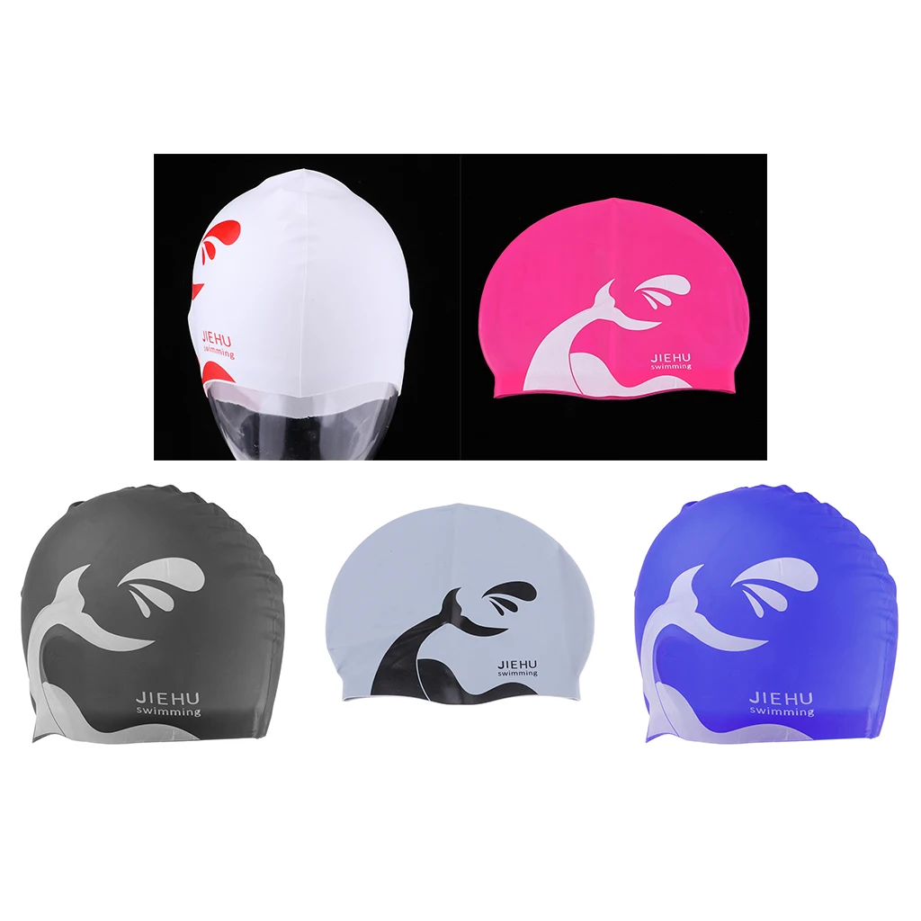 5 Pieces Swim Caps Waterproof Unisex Premium Silicone Swimming Hat