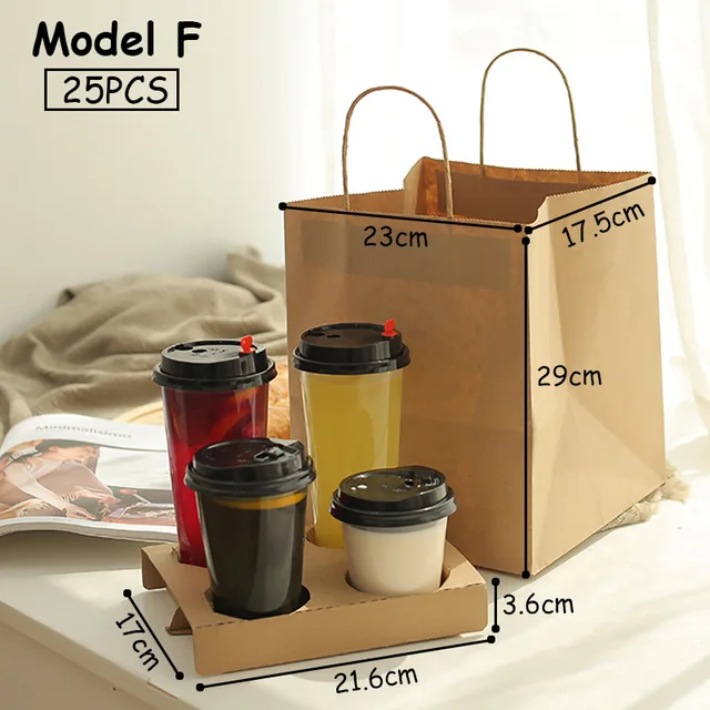 Take Away Drinks Shelf Bag Disposable Coffee Takeout Holder & Bags Coffee Cup Holder Cafe Milk