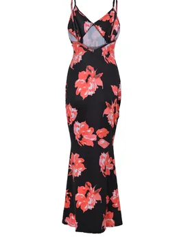 

Top quality bandage dress v-neck maxi long dress sexy backless club wear print dresses beach dress casual vestidos