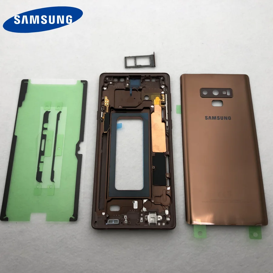 Оригинальный чехол для всего корпуса note9 средняя рамка стеклянная задняя крышка