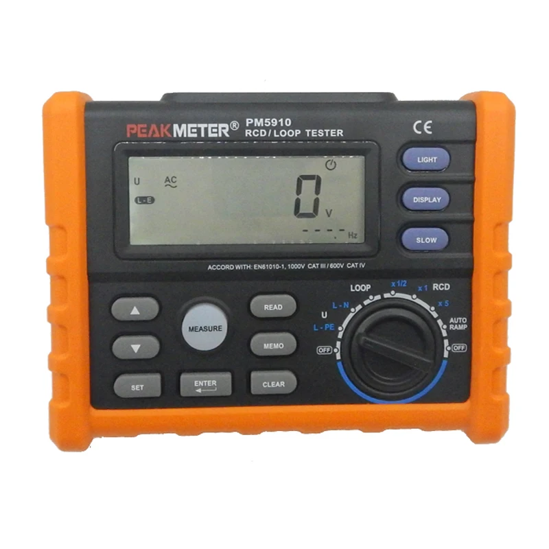 Digital resistance meter RCD loop resistance tester Multimeter Trip out Current/Time Test loop