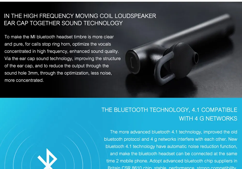 Original MI Xiaomi Wireless Bluetooth Earphone With Microphone Stereo Earphones Build-in Mic Handfree Earbuds 1  (5)