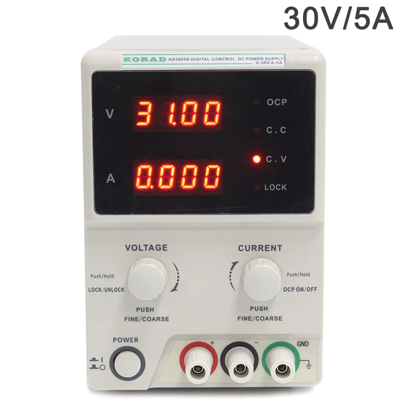 

KD3005D DC Encoder Adjustable CNC Power Supply 30V5A Constant Voltage Constant Current Source mA Display 10mV 1 mA Accuracy