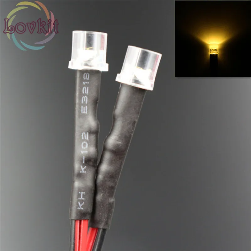 

50pcs 5mm 12V Pre-Wired Resistor Flat Top Warm White DC 20cm LED Wide Angle Light Bulb Emitting Diodes For Car Toy DIY Wholesale