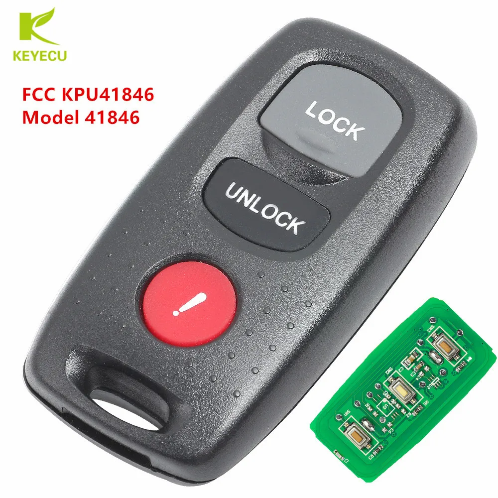 KEYECU New Keyless Entry Remote Key 3 Button for 2003 2005 Mazda 6