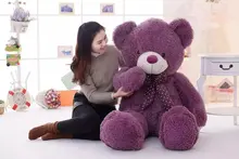 huge 160cm purple teddy bear plush toy bowtie bear doll,soft hugging pillow, birthday gift Xmas gift d2494