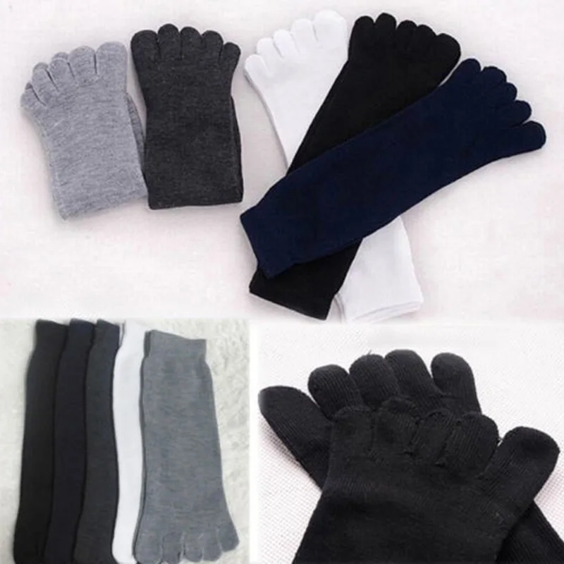 

Droppshiping 1 Pair Summer Breathable Men's Cotton Toe Socks Pure Sports Basketball Five Finger Socks BFJ55