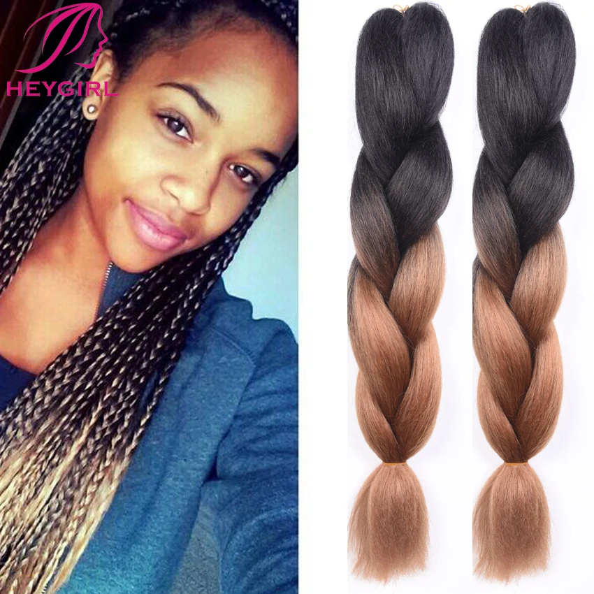 Xpression Braiding Hair 24" Ombre 2 Tone Dip Dye Synthetic jumbo Expression Ombre  Box Braids 100g/piece Twist Hair Extension - AliExpress