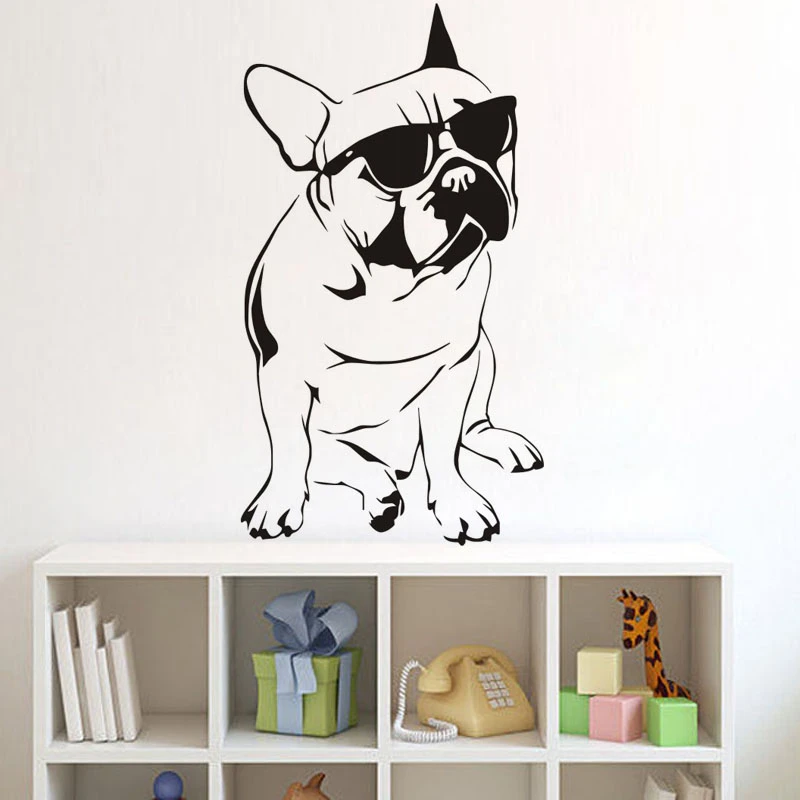 Details about   Removable Home Decor Door Wall Sticker Self Adhesive Animals French bulldogs