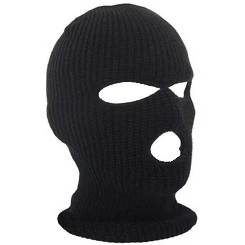 

Brand New Soft And Comfortable 3 Hole Ski Mask Balaclava Knit Hat Face Shield Beanie Cap Windproof Mask Outdoor