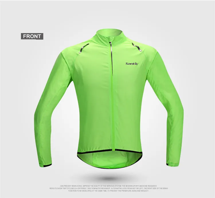 SANTIC, водонепроницаемые куртки для велоспорта, мужские дождевики, велосипедная ветровка, джерси, с длинным рукавом, ветровка, тонкая, одежда для велоспорта