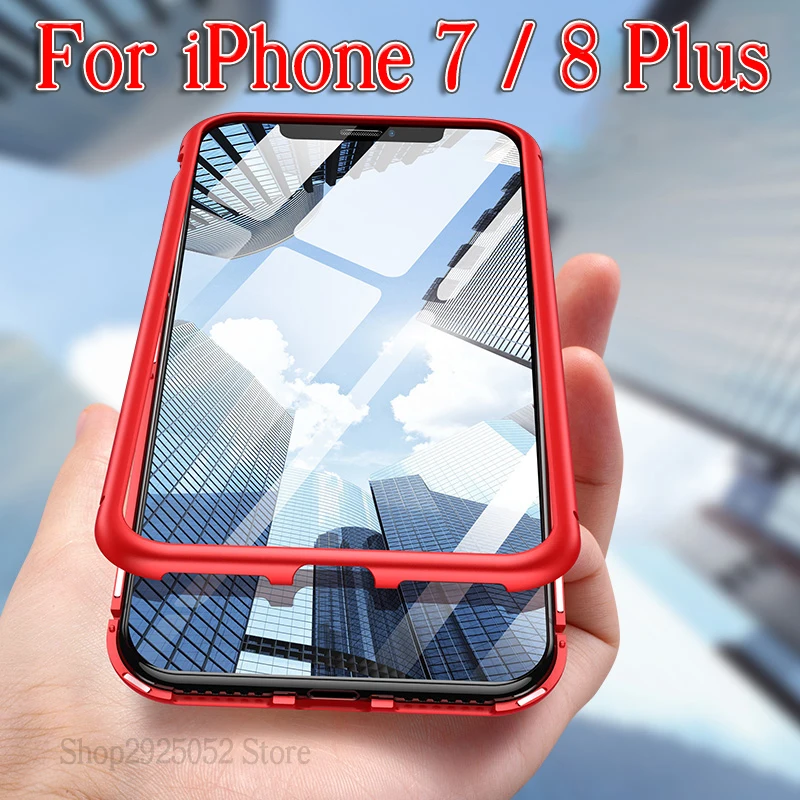 

Cover Case For iPhone8 Protective Coque For iPhone 7 8 Plus Protection Flip Magnetic Bumper Fundas Film Clear Glas Phone Cases