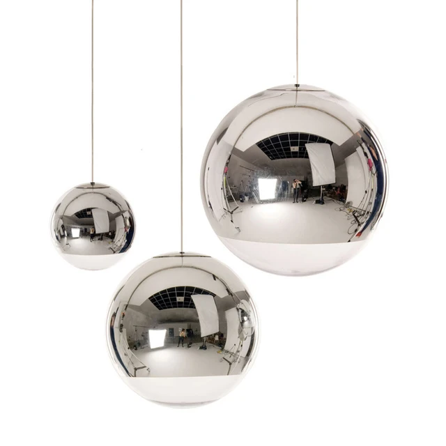 modern pendant lights glass hanging lamp globe mirror led lamp for