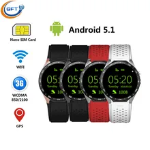 GFT KW88 Android 5.1 OS MTK6580 Smart Uhr smart uhr SmartWatch unterstützung 3G SIM Wifi Bluetooth Herzfrequenz pk kw88 d5 x5 i2