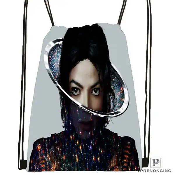 Пользовательские Майкл Джексон@ 1 походная сумка на шнурке милый рюкзак для детей(черная спинка) 31x40 см#180612-02-28 - Цвет: Drawstring Backpack
