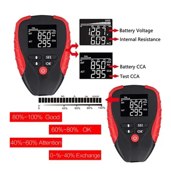 

AE310 Digital LCD Backlight Display Battery Tester Tool for Car Batteries Analyzing 12V CCA Mode Automotive Battery Load Tester