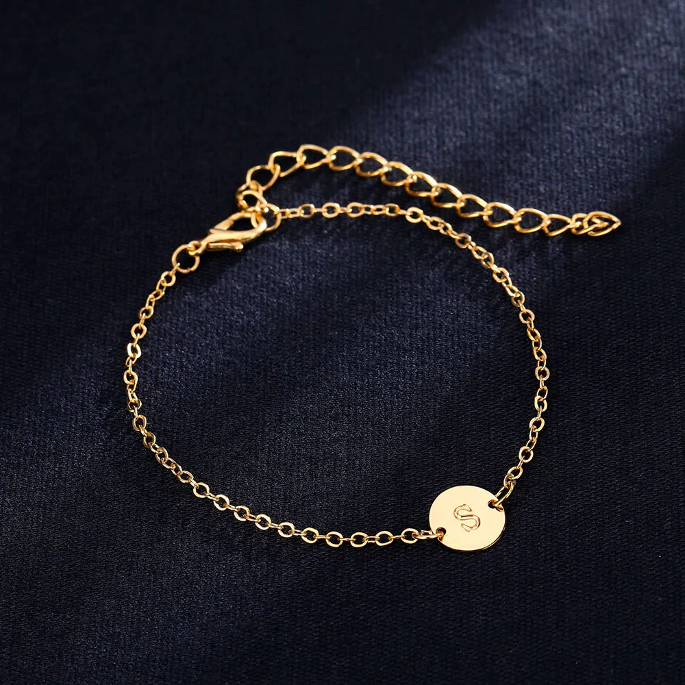 Модные подвеска золотого цвета браслет с буквами для Для женщин Простой DIY ручной слово Браслеты и Браслеты Boho браслеты ювелирные изделия