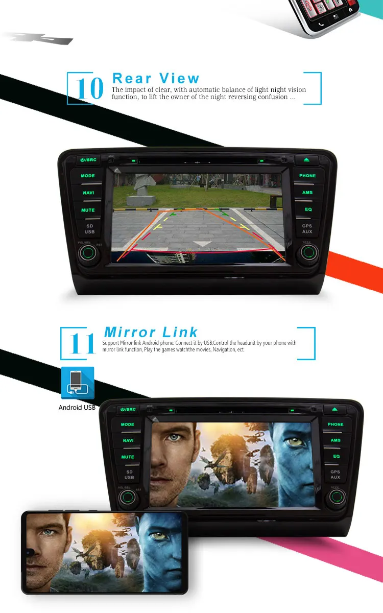 Perfect LJDA One Din 8 Inch Car Multimedia Player For SKODA OCTAVIA 2013-2017 DVD Stereo GPS Navigation Radio Autoaudio Headunit Canbus 5
