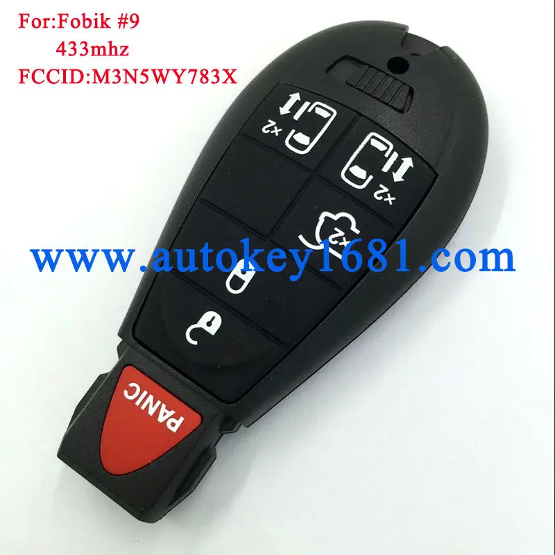 FCCID M3N5WY783X 5 1Buttons 46Electronic Chip with uncut blade remote key For Dodge 08 10 Grand