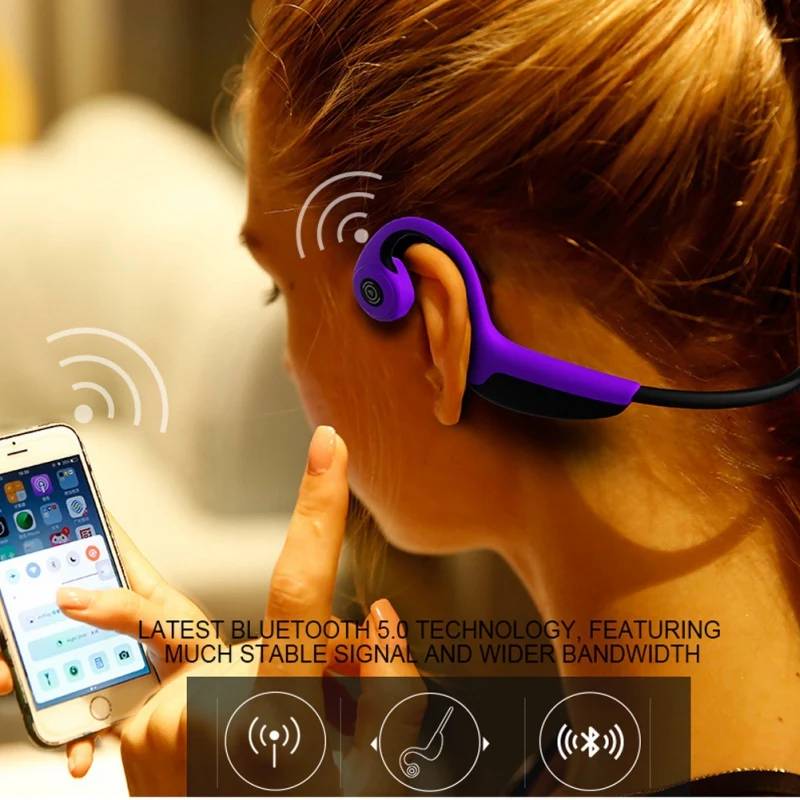 Bluetooth 5,0 S. одежда Беспроводной наушники Z8 Спорт на открытом воздухе Гарнитура костной проводимости наушники с микрофоном для мобильного
