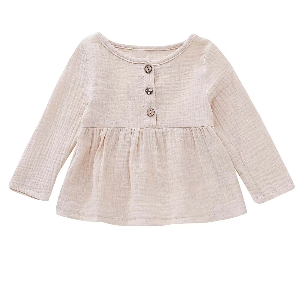 Одежда для малышей, детский костюм для новорожденных девочек Однотонное платье с длинными рукавами, пуговицами Одежда принцессы костюм для bambini* 20