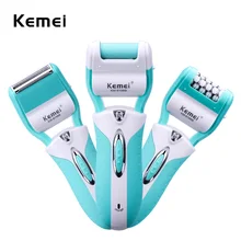 Kemei Multi-function 3 In 1 Electric Shaver Hair Removal+Lady Shaver Epitator+Foot File Callus Dead Skin Remover Foot Care Tools