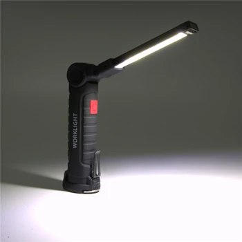 

5 Working Modes Portable COB Flashlight Torch USB Rechargeable LED Work Light Magnetic COB Tactical Flashlight With Hanging Hook