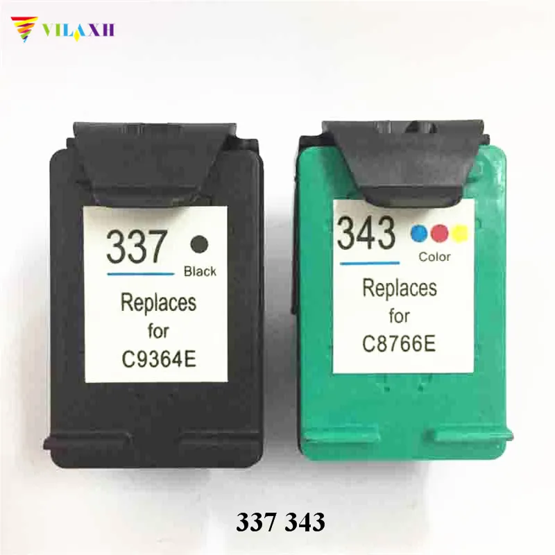 Картридж для принтера Vilaxh 337 343 совместимый с HP фотостудии C4180 2575 Deskjet 6940 Officejet 6130|ink