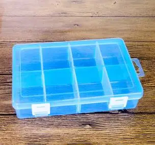 

2pc Big 8 Grid Transparent Hardware Tool Parts Storage Box Case Detachable Double Buckle PP Plastic Tool Accessories Storage Box