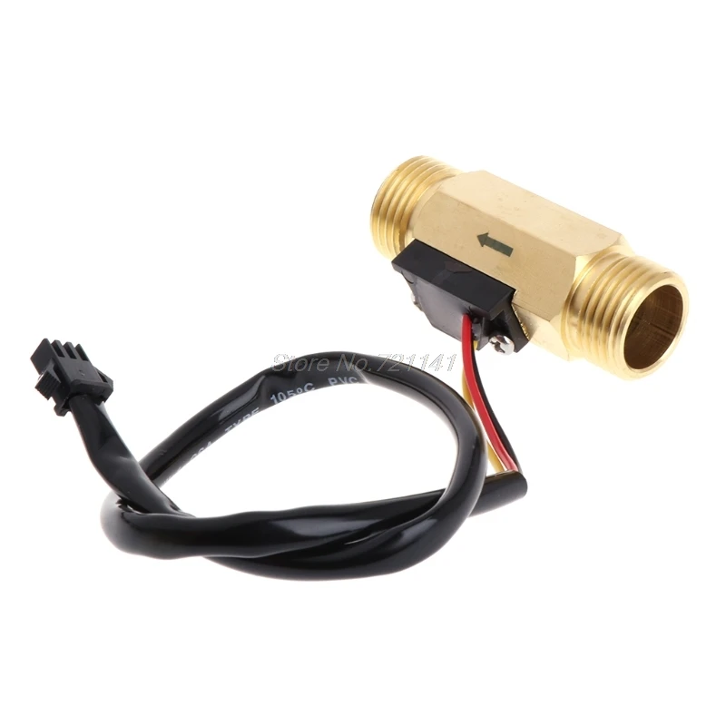 

OOTDTY Water Flow Switch G1/2" Copper Hall Effect Liquid Water Flow Sensor Switch Flowmeter Meter 1-30L/min