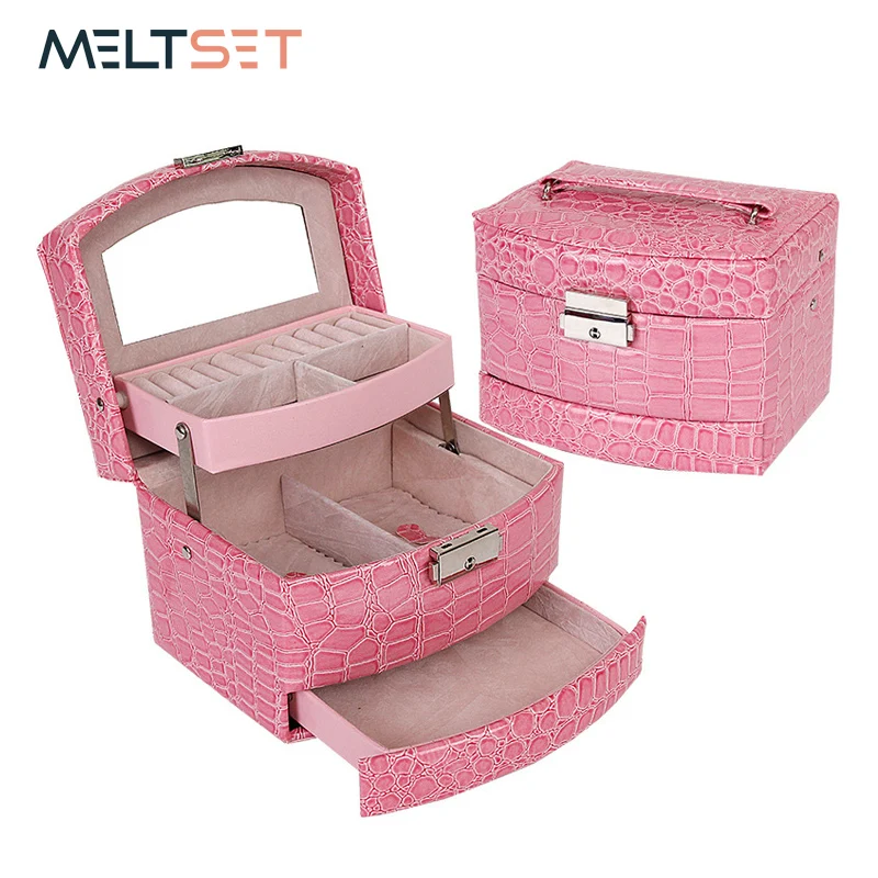 Pаспродажа Для женщин Макияж для переноски шкатулка коробка для хранения кожи косметические организатор упаковки серьги Дисплей Коробки подарок на д...