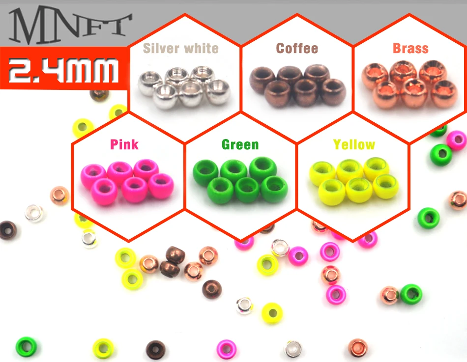 MNFT 30 шт красочные латунные бусины размеры 2 мм 2,4 мм 2,8 мм 3,2 мм 3,4 мм 3,8 мм Материалы для завязывания Nymph стример жуков аксессуары