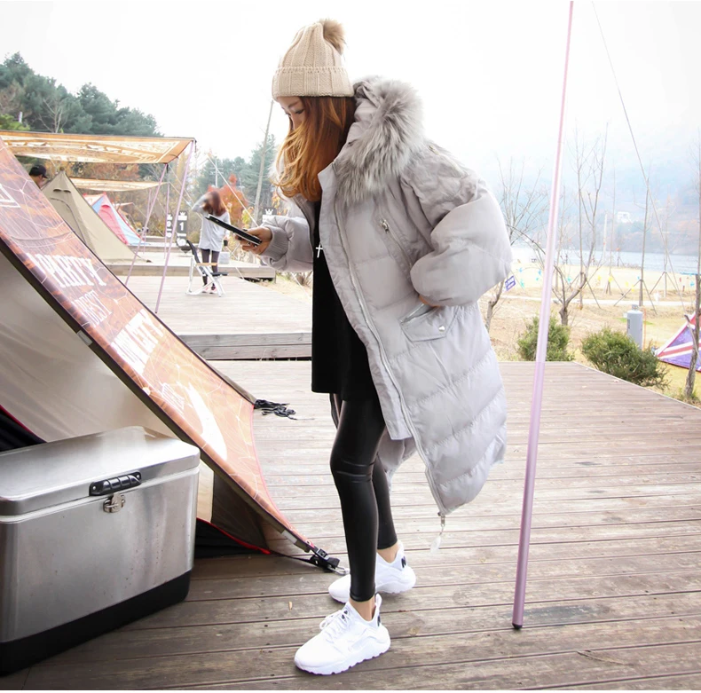 H.SA Large Fur Collar Women Parkas 2018 Female Oversize Thicken Cotton Parka X-Long Ladies Outerwear Jacket Winter Snowwear Coat