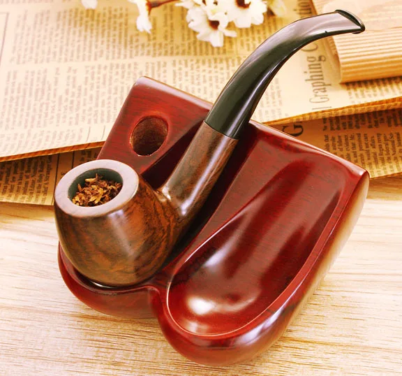 High quality wood pipe shelf,2 seats smoking pipes Holder,tobacco pipe