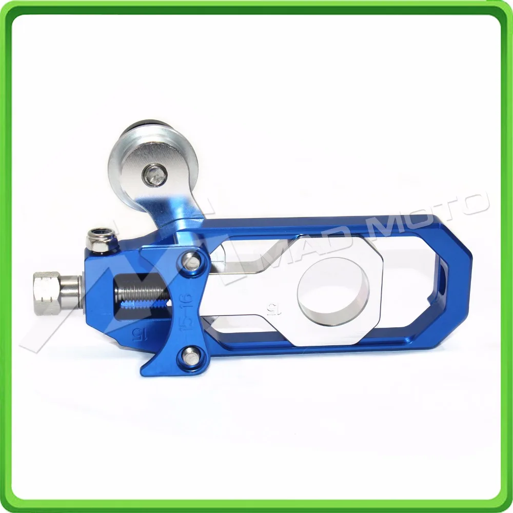 Motorcycle Chain Tensioner Adjuster with bobbin fit for APRILIA RSV4 2009 2010 2011 2012 2013 2014 Blue & Silver (11)